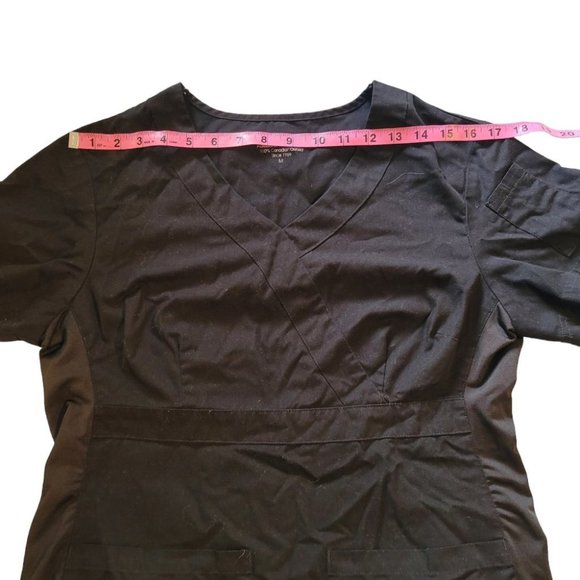 Medium PRO Body Flex Black Spandex Mock Scrub Top - Picture 3 of 8